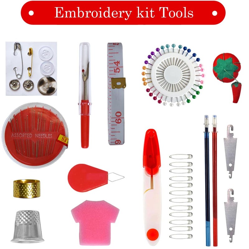 QCZKB 188 Embroidery Floss Set Including Cross Stitch Threads Friendship Bracelet String with 2-Tier Transparent Box, Floss Bobbins and Cross Stitch Kits - Image 2